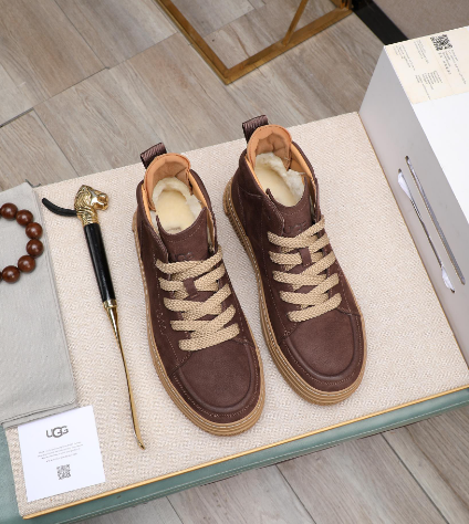 UGG Brown High-Top Lace-Up Shoes